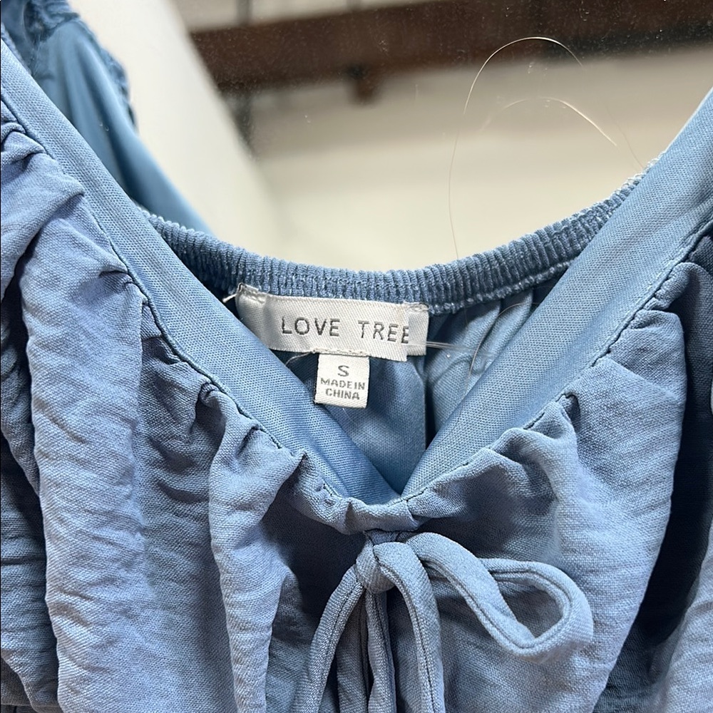 Love Tree Blue Ruffle Dress - Picture 2 of 5